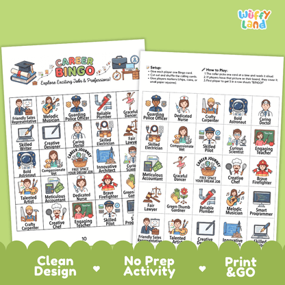 Career Bingo Games Printable Community Helpers and Jobs Activities