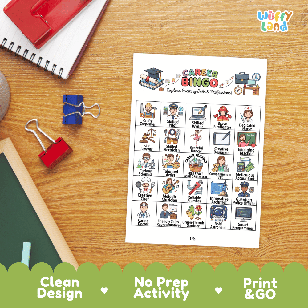Career Bingo Games Printable Community Helpers and Jobs Activities