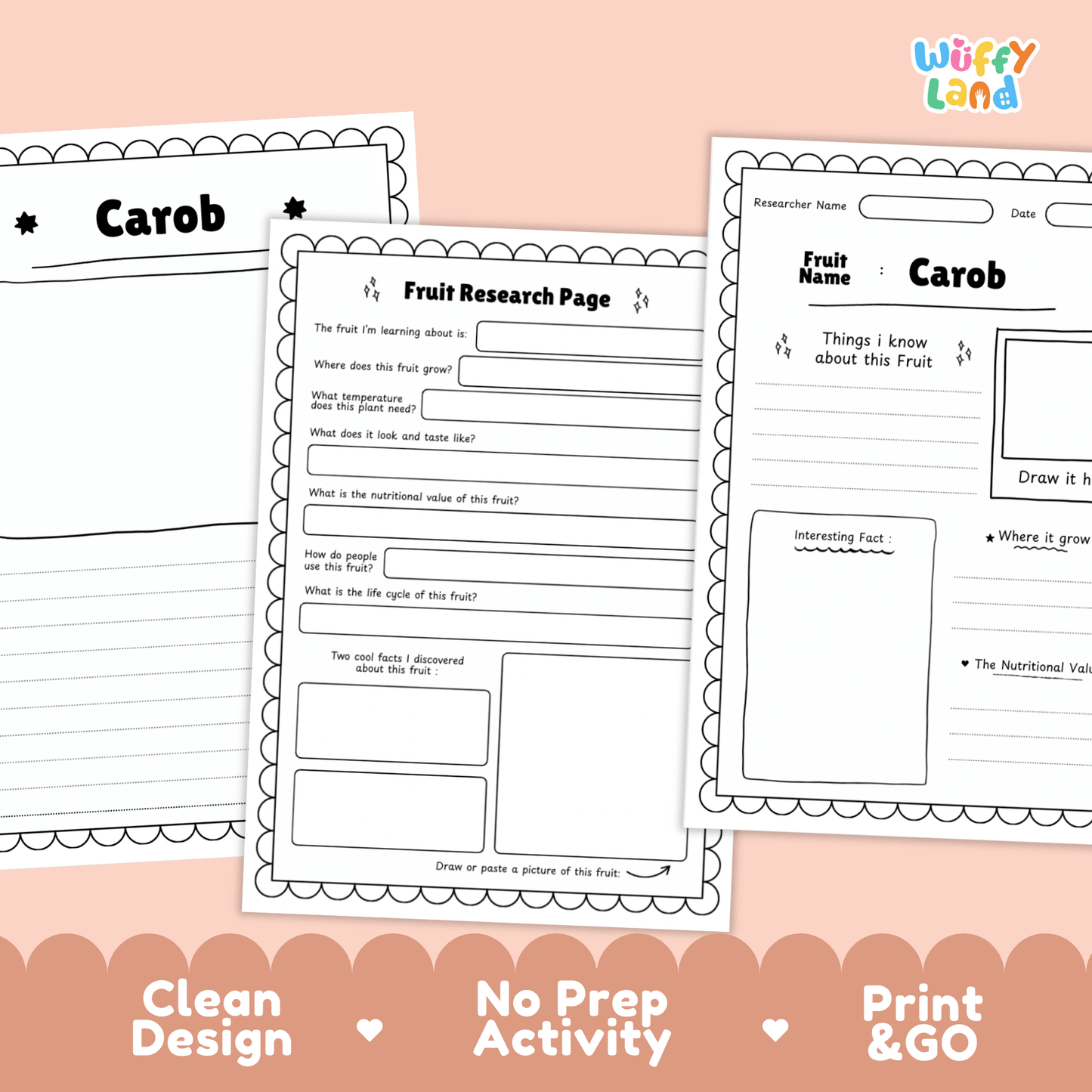 Carob Fruit Research Page Worksheet Activity | Science Healthy Eating
