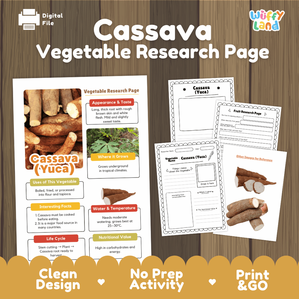 Cassava Vegetable Research Page and Worksheets