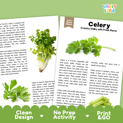 Teacher answer key page showing complete question solutions for celery reading comprehension practice