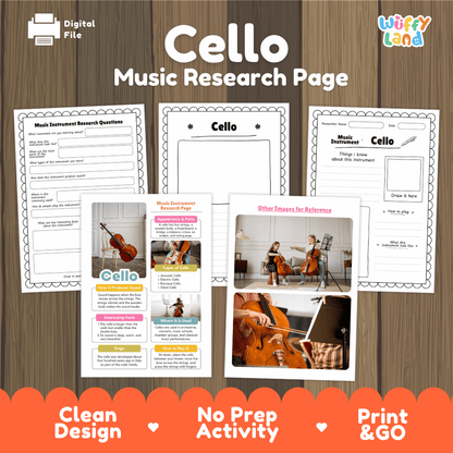 Cello Music Research Page Worksheets