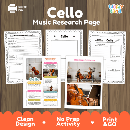 Cello Music Research Page Worksheets