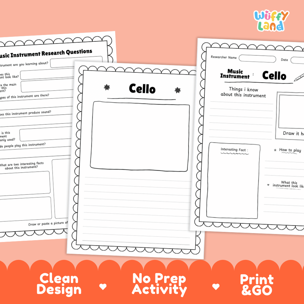 Cello Music Research Page Worksheets