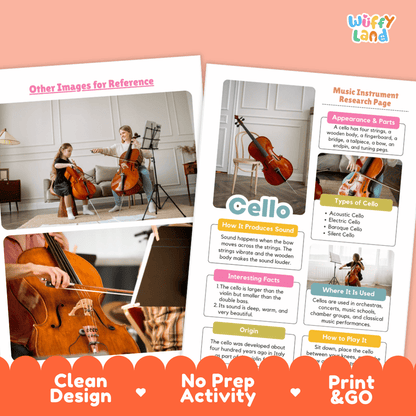 Cello Music Research Page Worksheets