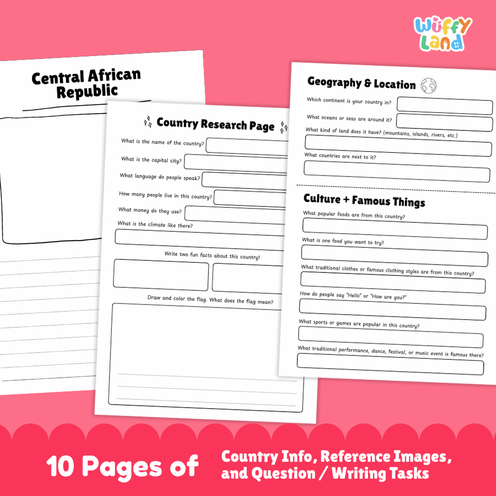 Central African Republic Country Research Project Printable Worksheets and Activities