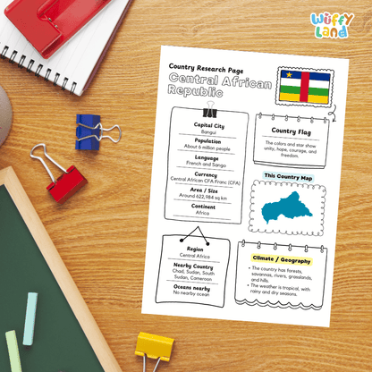 Central African Republic Country Research Project Printable Worksheets and Activities