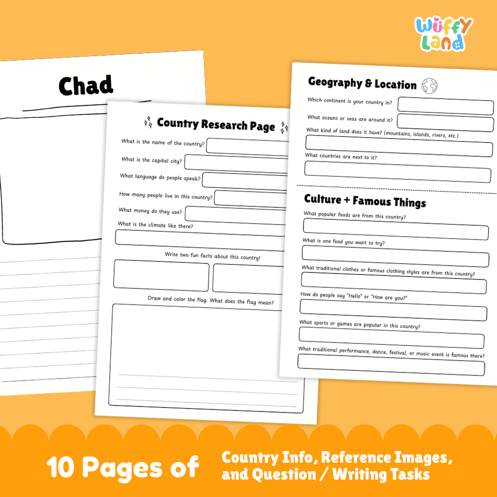 Chad Country Research Project Printable Worksheets and Activities