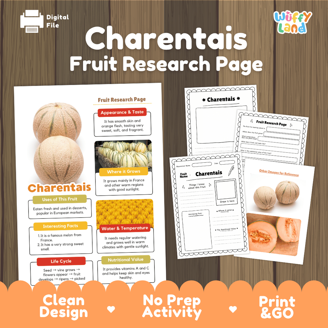 Charentais Fruit Research Page Worksheets and Fact Sheet
