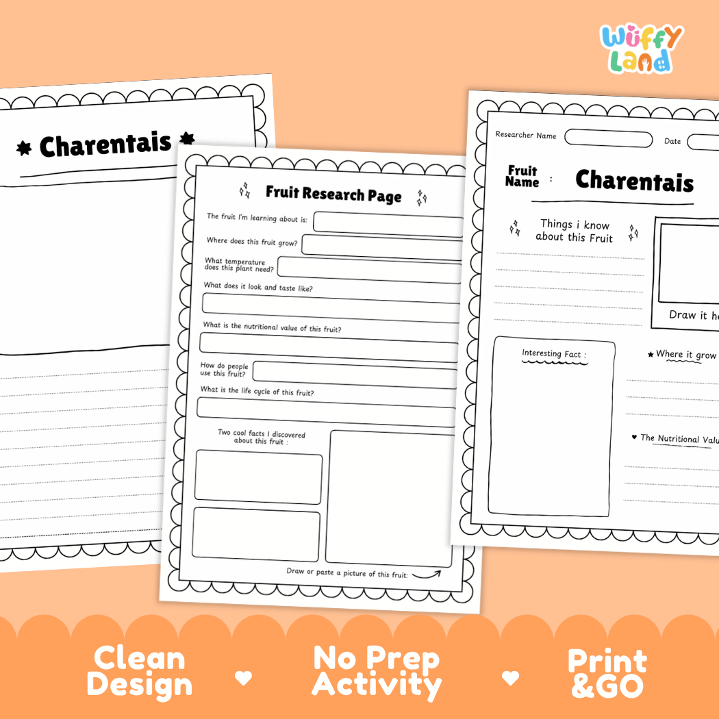 Charentais Fruit Research Page Worksheets and Fact Sheet