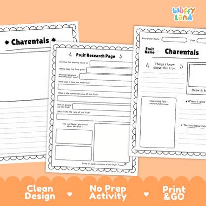 Charentais Fruit Research Page Worksheets and Fact Sheet
