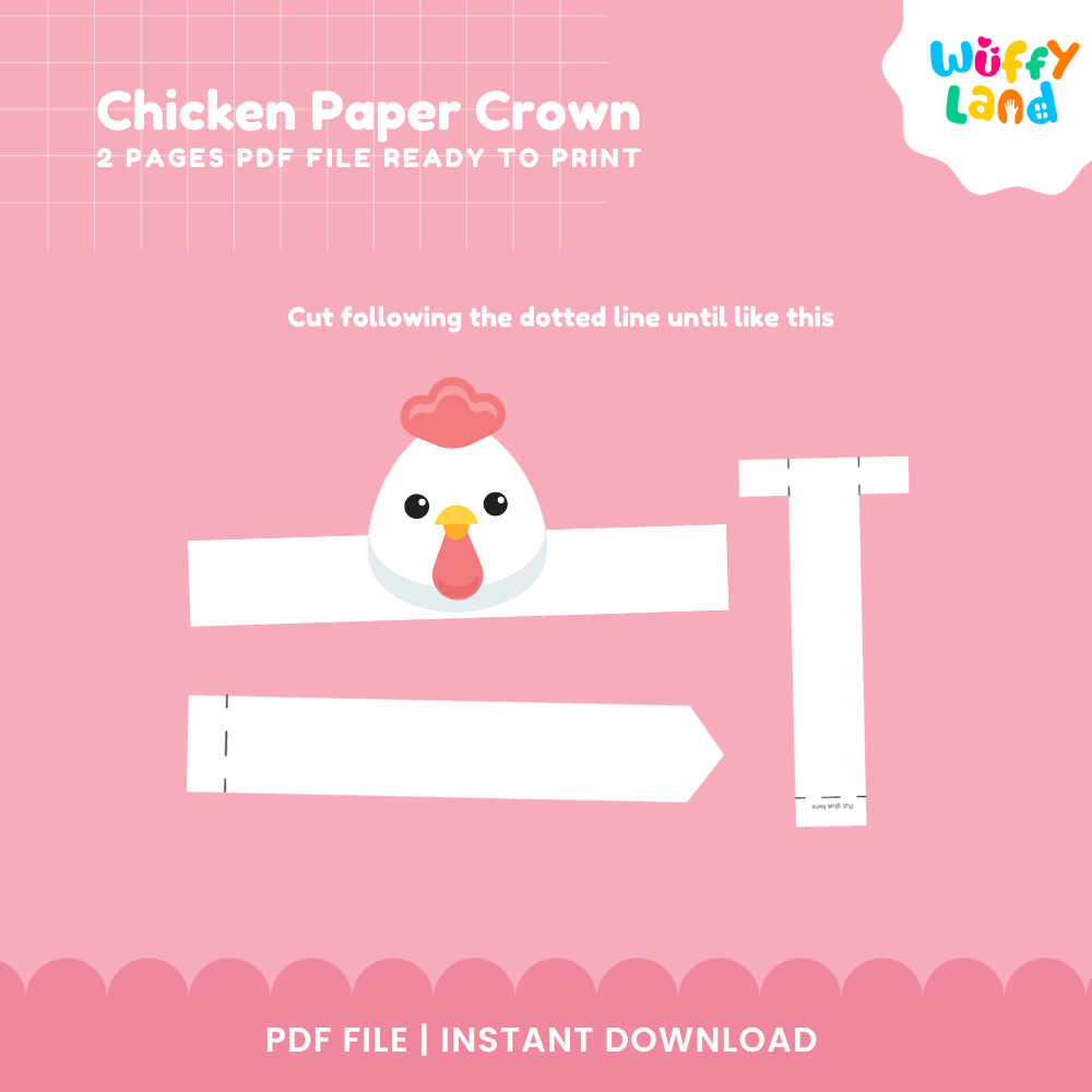 Chicken Paper Crown Craft Printable Activity Worksheets