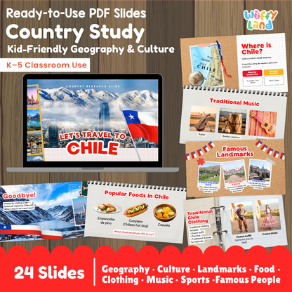 Chile Country Study Kid Friendly Geography & Culture PDF Slides