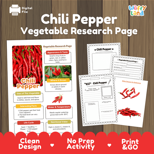 Chili Pepper Research Activity Worksheet Science Vegetable Gardening Spicy Food