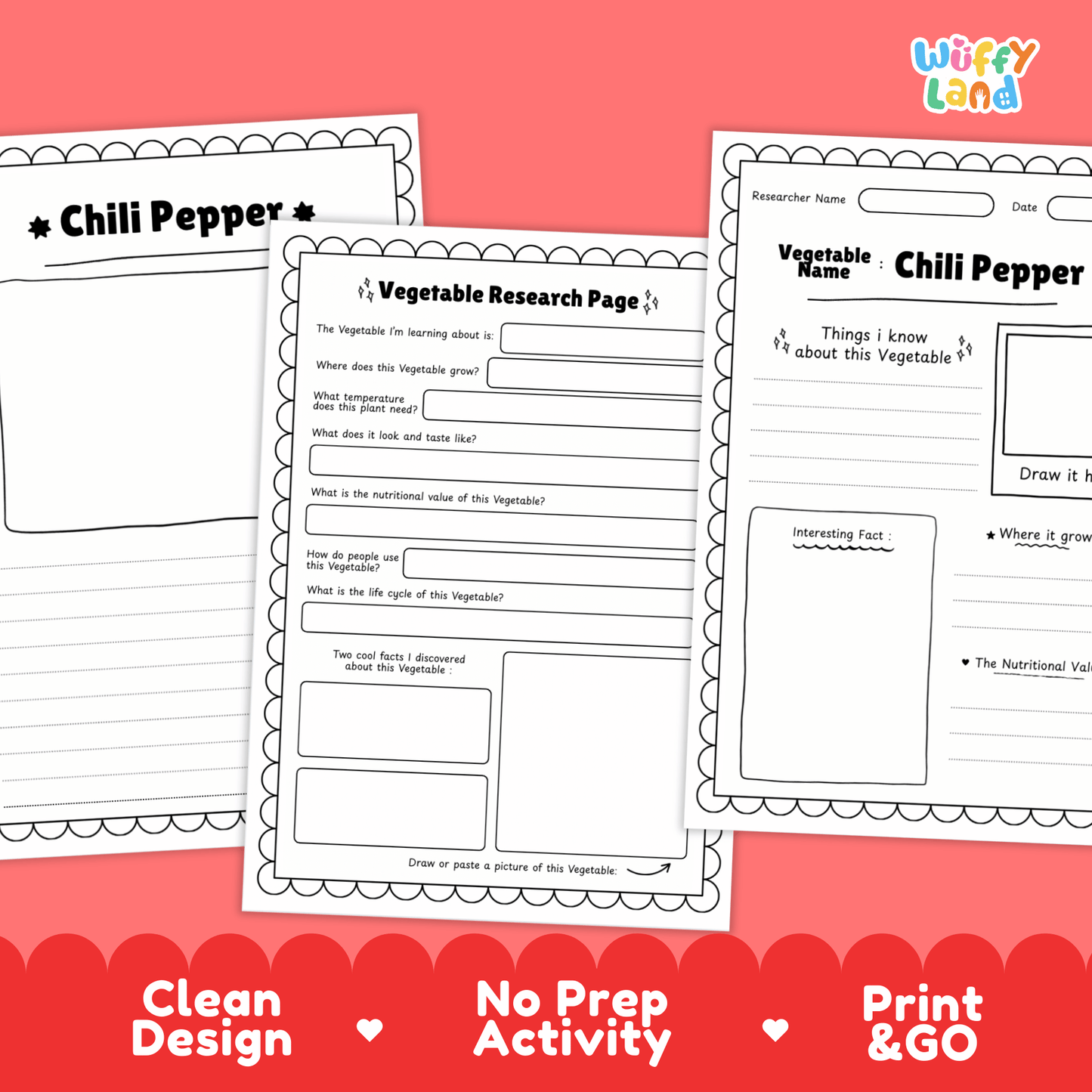 Chili Pepper Research Activity Worksheet Science Vegetable Gardening Spicy Food