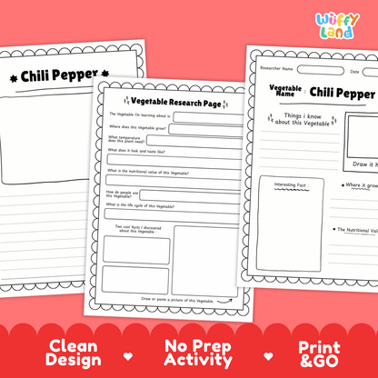 Chili Pepper Research Activity Worksheet Science Vegetable Gardening Spicy Food