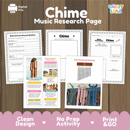 Chime Music Research Page Worksheets and Fact Sheet