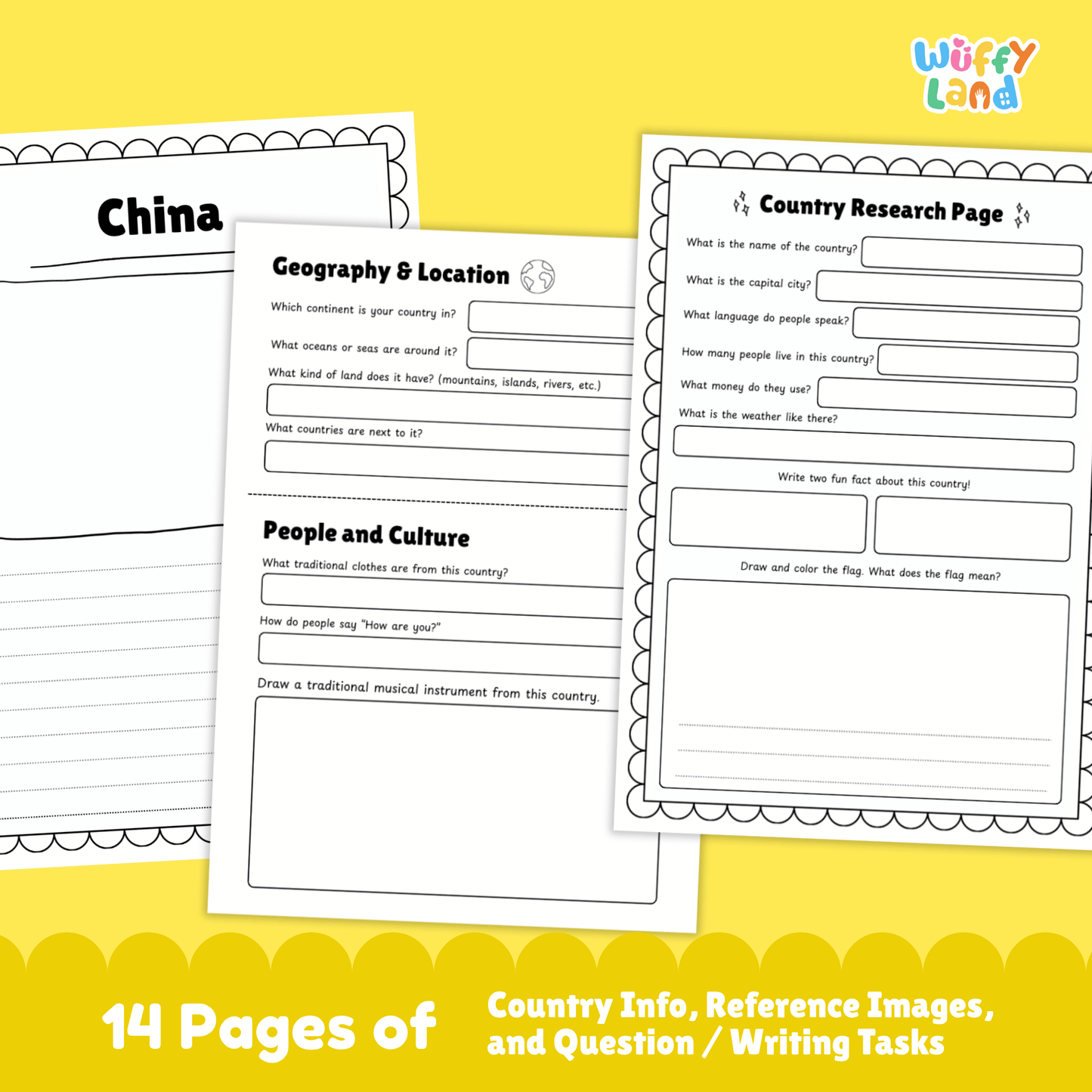CHINA Country Research Project | Asia Printable Geography Worksheets
