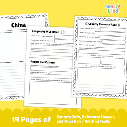 CHINA Country Research Project | Asia Printable Geography Worksheets