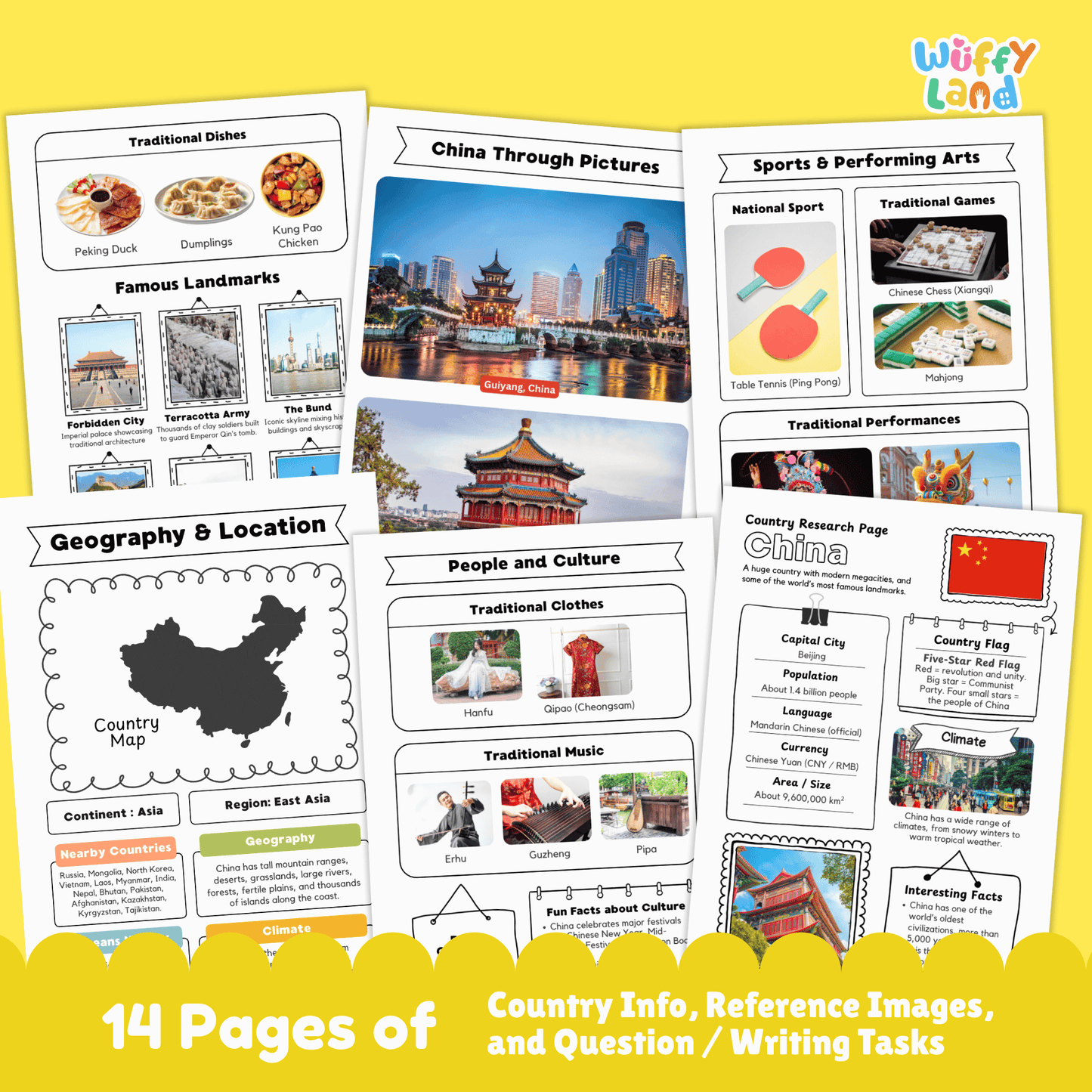 CHINA Country Research Project | Asia Printable Geography Worksheets