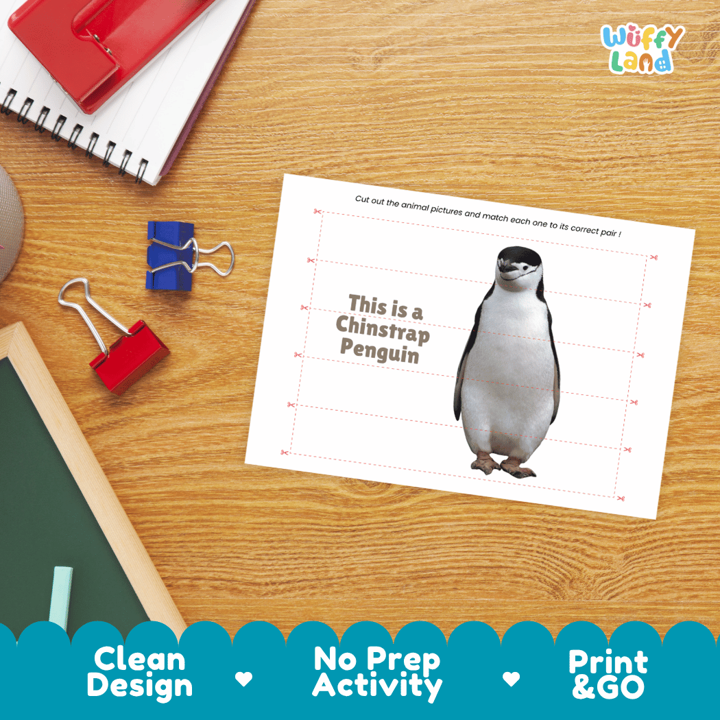Chinstrap Penguin Cut and Match Activity Worksheets