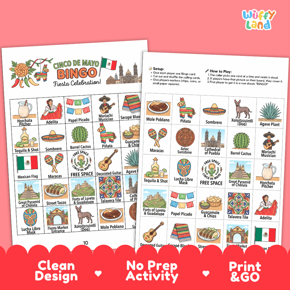 Cinco De Mayo Bingo Games Printable Activity