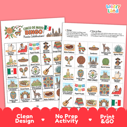 Cinco De Mayo Bingo Games Printable Activity