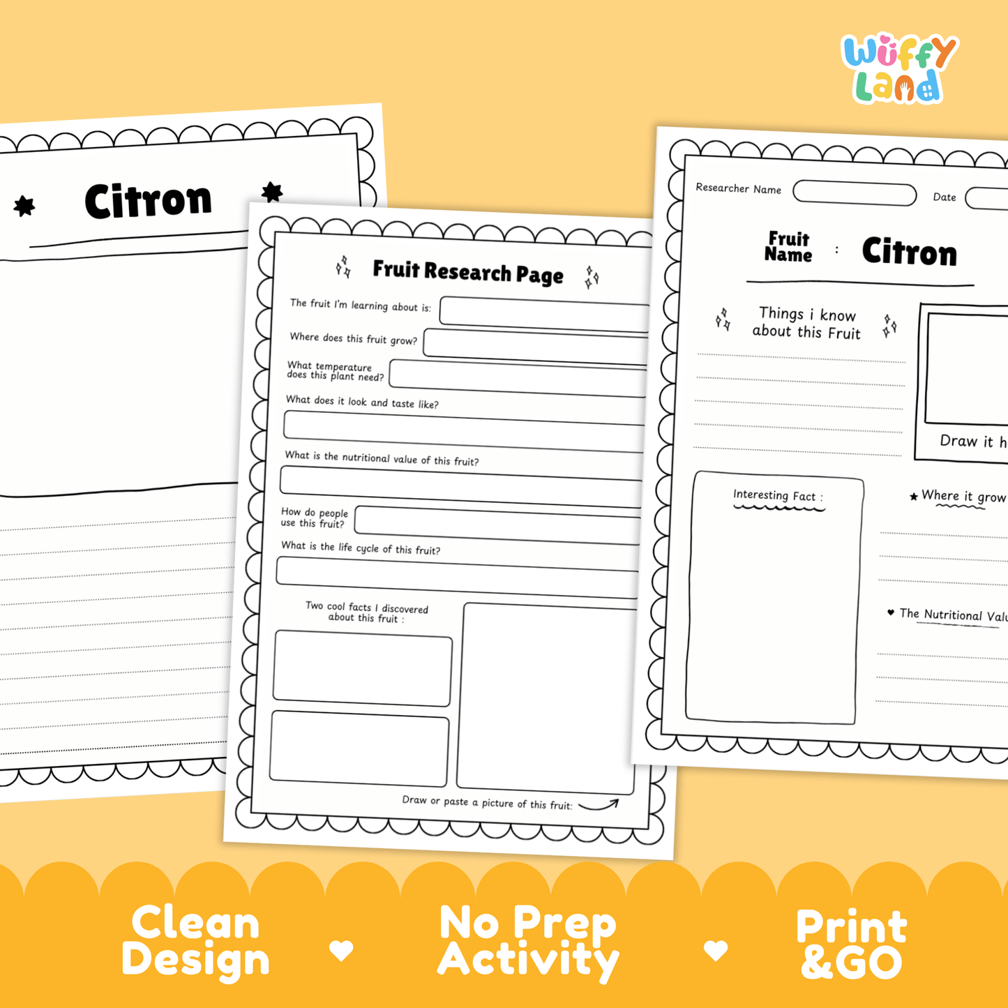 Citron Fruit Research Page Worksheet Activity | Science Healthy Eating Citrus