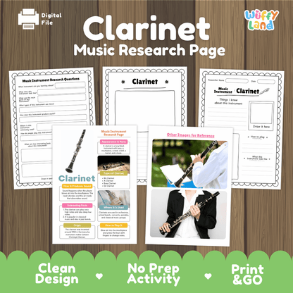 Clarinet Music Research Page Worksheets