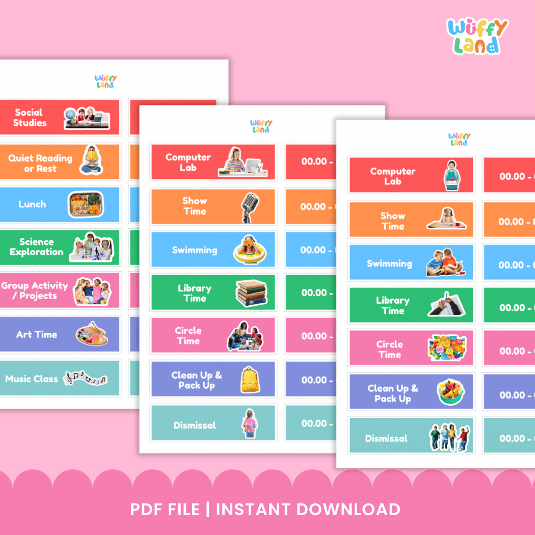 Classroom Visual Schedule with Real Photos Editable Daily Routine Cards Printable