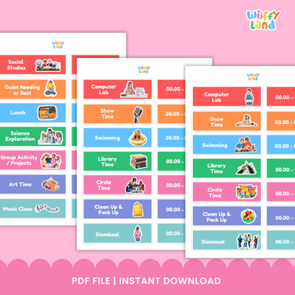 Classroom Visual Schedule with Real Photos Editable Daily Routine Cards Printable