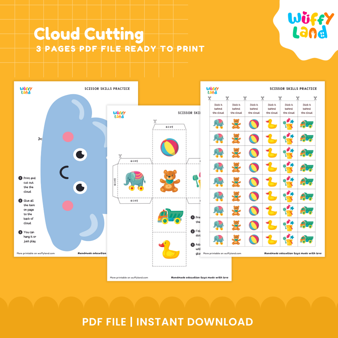 Cloud Cutting Game – Printable Scissor Practice Activity