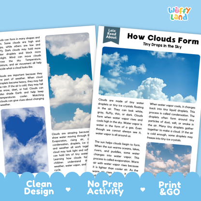 Complete teacher answer key worksheet providing detailed model responses for cloud comprehension questions