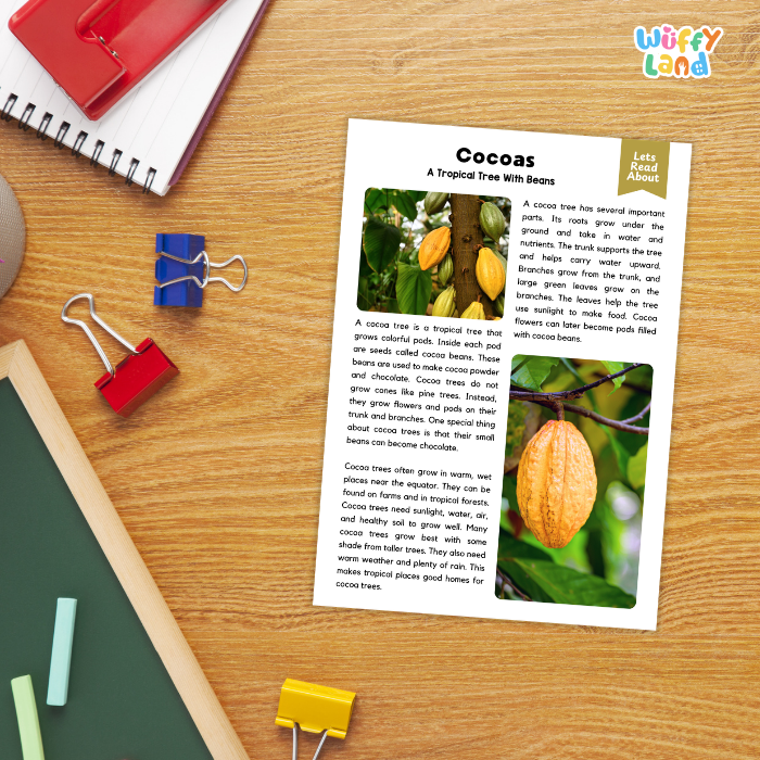 Cocoas Plant Reading Passages and Comprehension Questions Worksheets