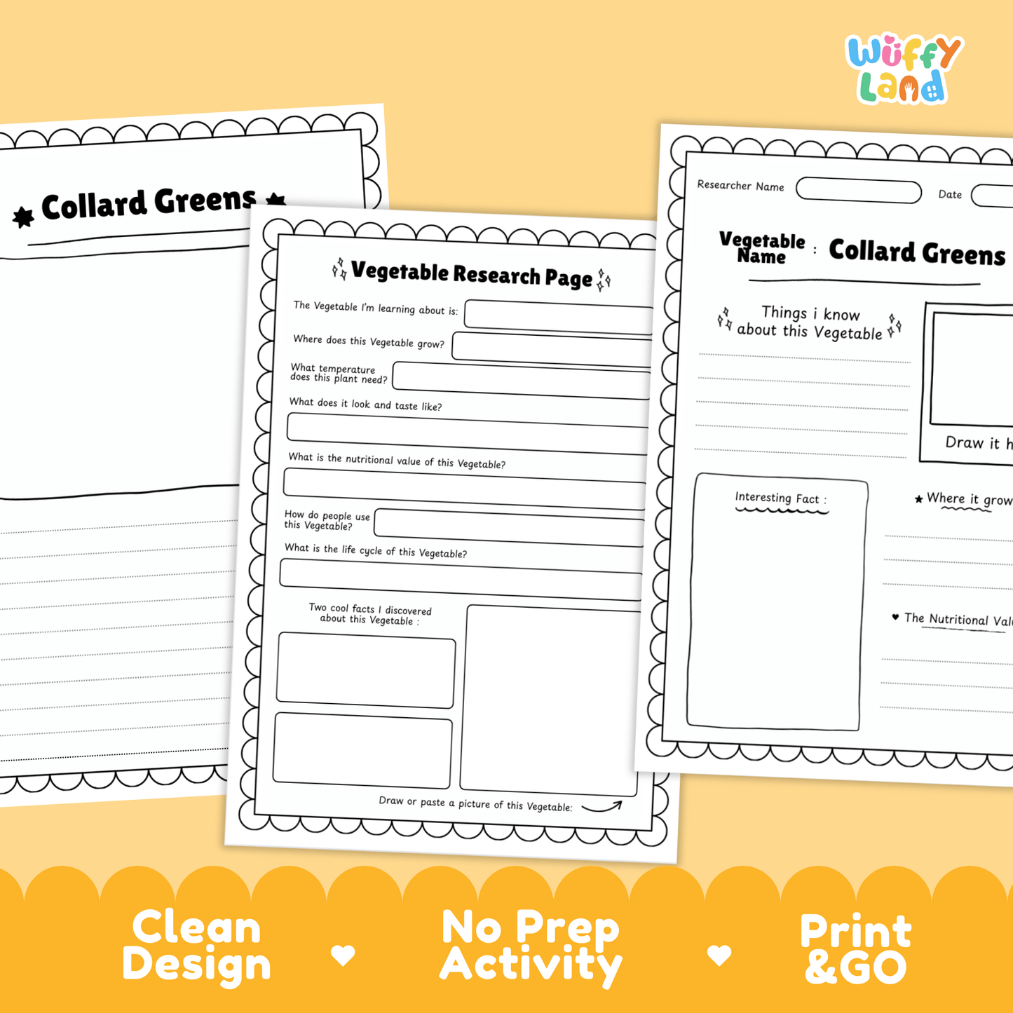 Collard Greens Research Activity Worksheet Science Vegetable Healthy Eating
