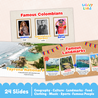 Colombia Country Study Kid Friendly Geography & Culture PDF Slides
