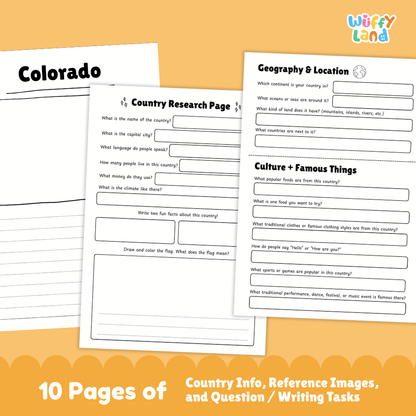 Colorado Country Research Project Worksheets and Activity Pages