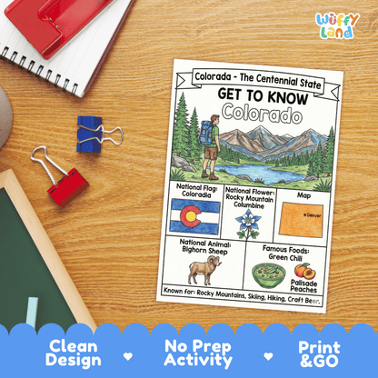 Colorado Geography Coloring Poster Worksheets