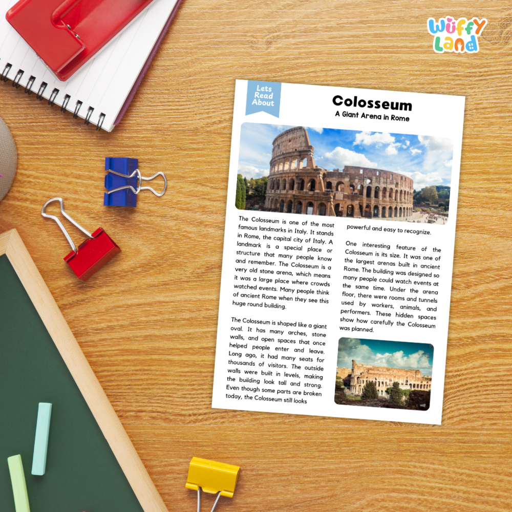 Colosseum Landmark Reading Passage and Comprehension Questions