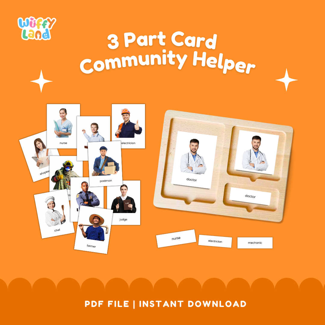 Printable community helpers flashcards for preschool and kindergarten featuring 64 different jobs and occupations