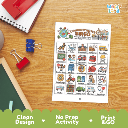 Community Helper Bingo Games Printable Activity