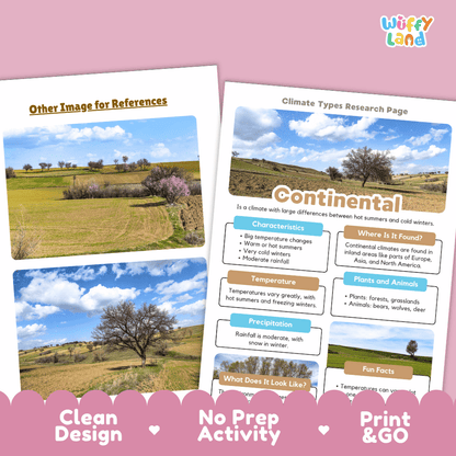 Continental Climate Types Research Page Worksheets Weather Science Activity