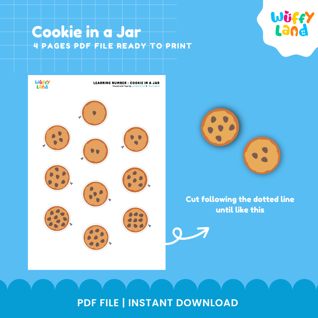 Printable counting cookies math activity designed for early learners practicing numbers and counting skills