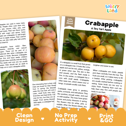 Teacher answer key page showing complete question solutions for Crabapple nature and science reading comprehension practice
