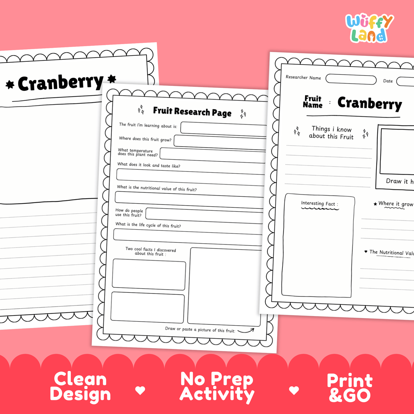 Cranberry Fruit Research Page Worksheet Activity | Science Healthy Eating