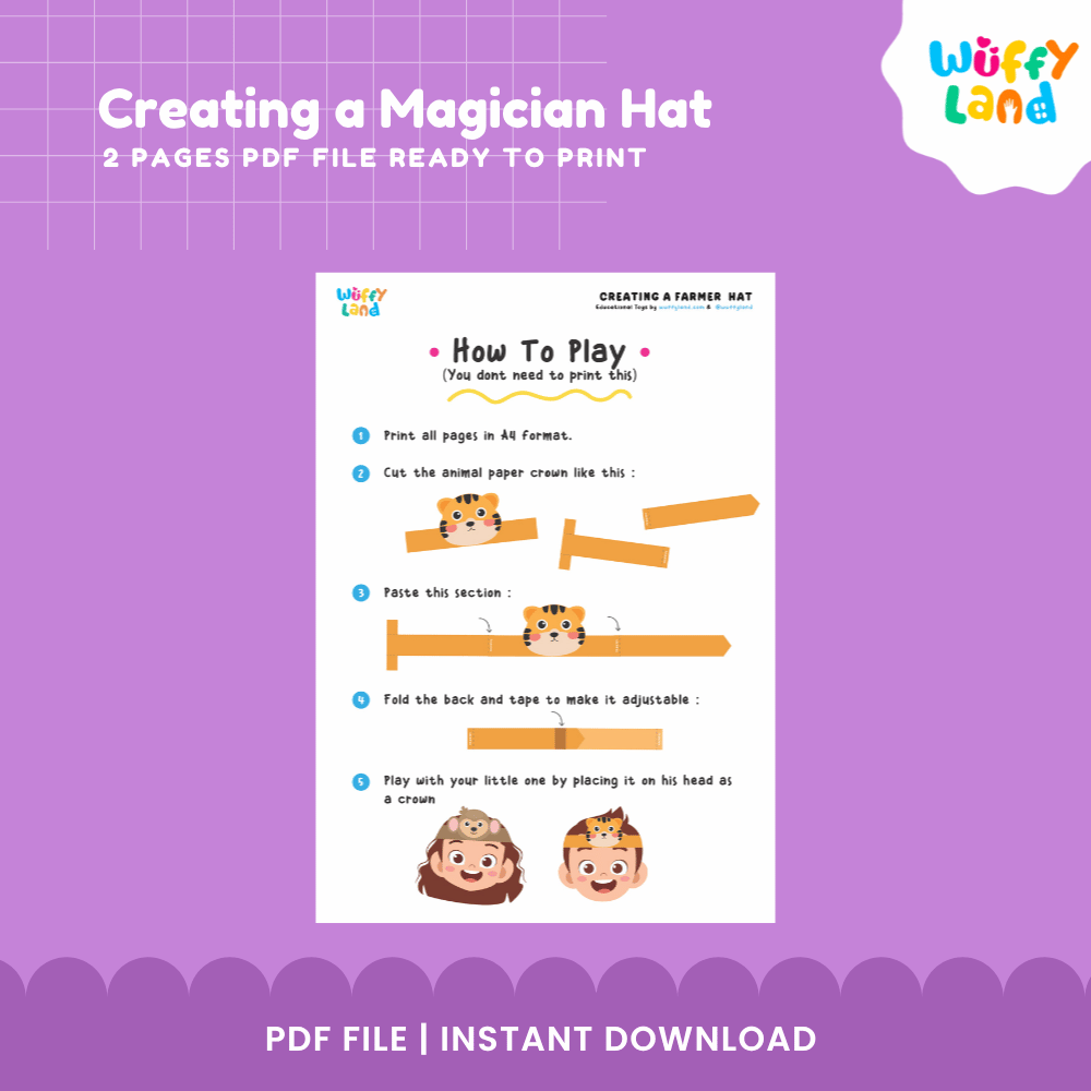 Creating a Magician Hat Crown Craft Printable Activity Worksheets