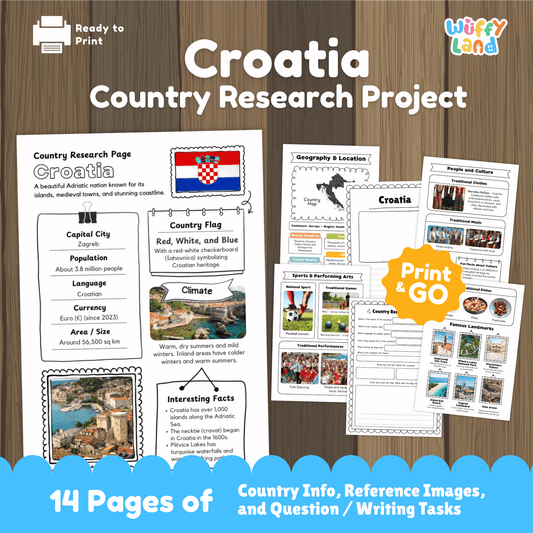 CROATIA Country Study | Geography Research Project & Printable Worksheets