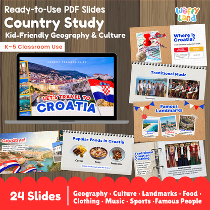 Croatia Country Study Kid Friendly Geography & Culture PDF Slides