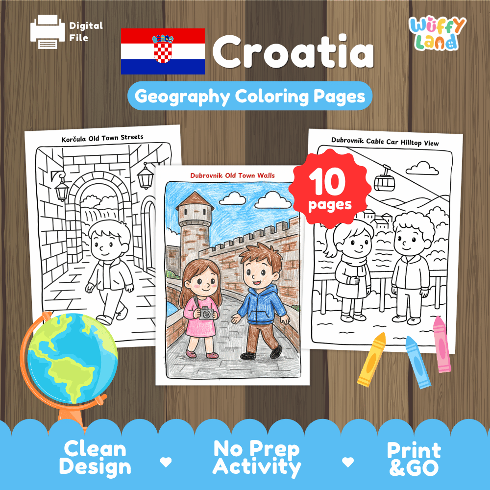 Croatia Geography Coloring Pages Worksheets