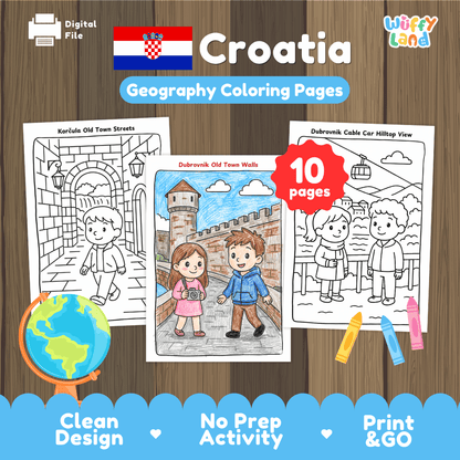 Croatia Geography Coloring Pages Worksheets